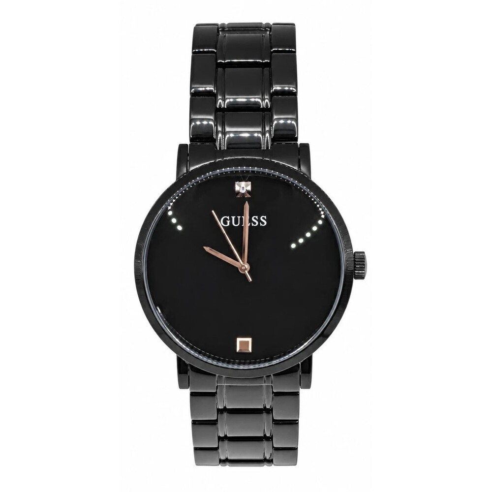 GUESS Supernova U1315G3 Men's 44mm Black Stainless Steel Genuine Diamond Dial Wa